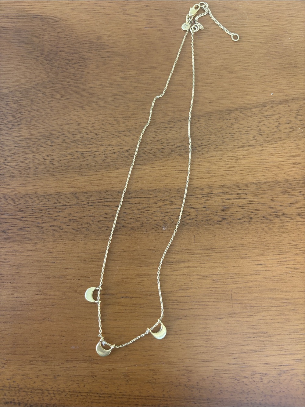 Madewell Gold Triple Crescent Pendant Necklace